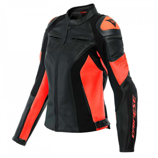 Dainese Racing 4 Lady 628 Black Fluo-Red Ladies Motorcycle Jackets - SKU 911/253384862838