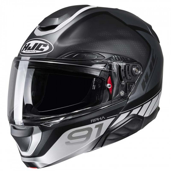 HJC RPHA 91 Rafino Black Flip Front Motorcycle Helmets - SKU R91RBXS