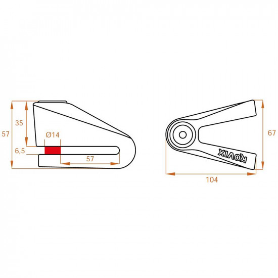 Kovix KVS2 Disc Lock 14mm Stainless Steel Security - SKU KOVKVS2SS