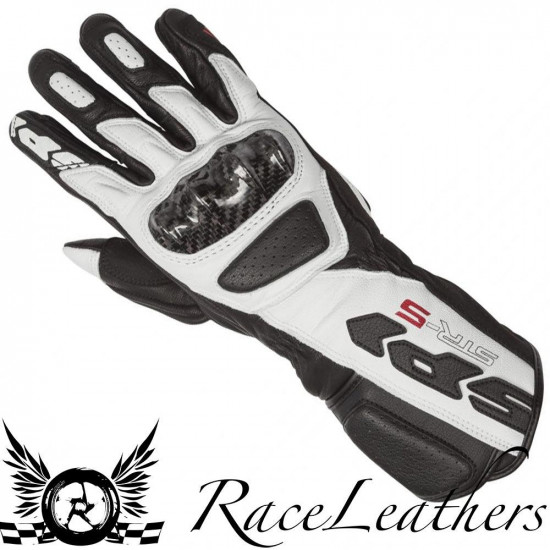 Spidi STR 5 CE Lady Black White Ladies Leather Motorcycle Gloves