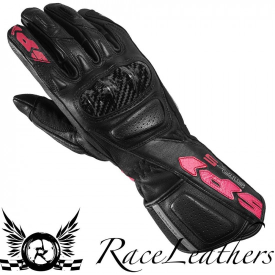 Spidi STR 5 CE Lady Black Fuchsia Ladies Leather Motorcycle Gloves