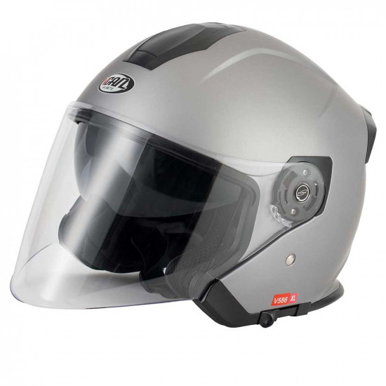 Vcan V586 Matt Titanium Open Face Helmets - SKU RLMWVFE025