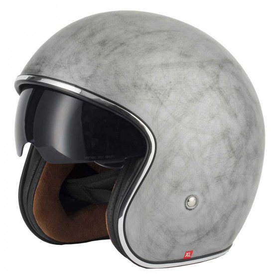 Vcan V537 Vintage Silver Open Face Helmets - SKU RLMWVFT046