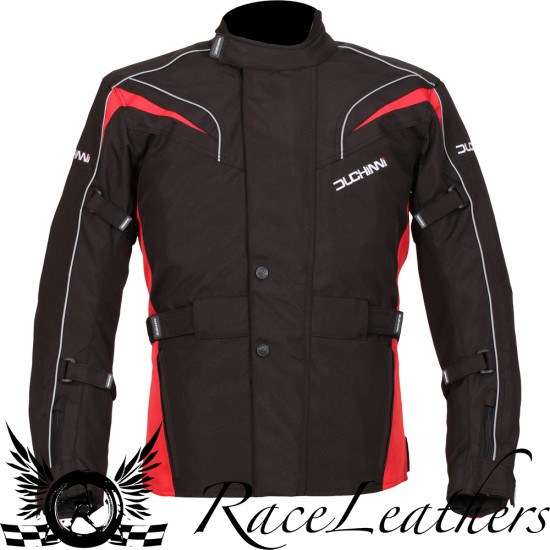 Duchinni Hurricane Jacket Black Red Mens Motorcycle Jackets - SKU DJHURR852X