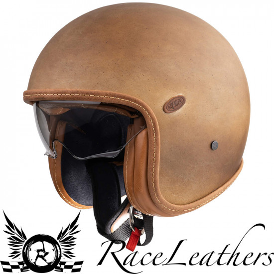 Premier Vintage BOS Brown Open Face Helmets - SKU PRHVIBO56LA