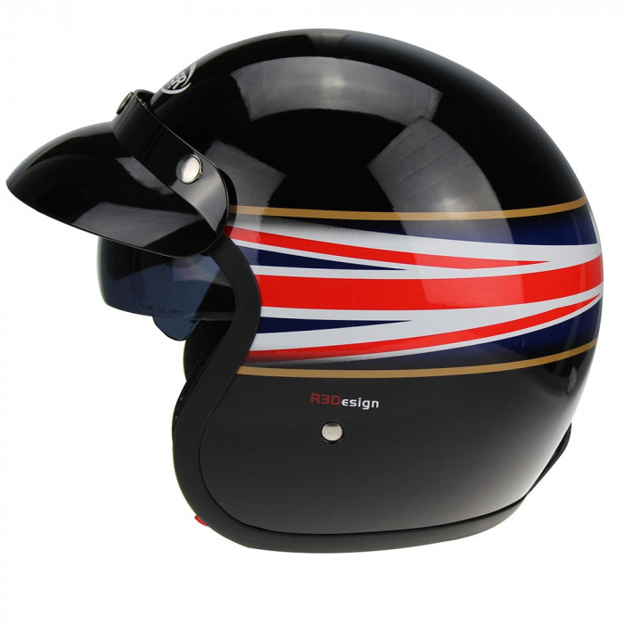 Union jack open face hot sale helmet