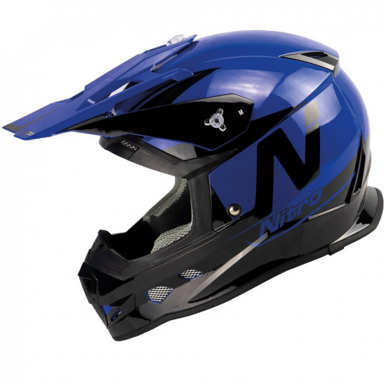 Nitro MX700 Black Blue Gloss Off Road Helmets - SKU 8050771