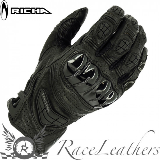 Richa Stealth Black Mens Motorcycle Gloves - SKU 081/STLTH/BK/02