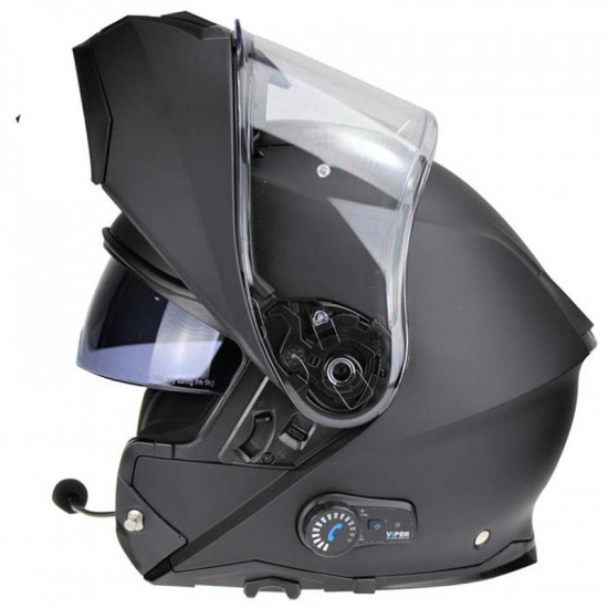 Viper RSV191 BL+ 3.0 Matt Black Bluetooth Flip Front Motorcycle Helmets - SKU A270MattBlackXS