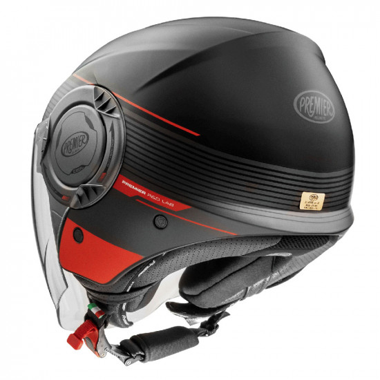 Premier Cool CH 92 Black Red Open Face Helmets - SKU PRHCOCH852X