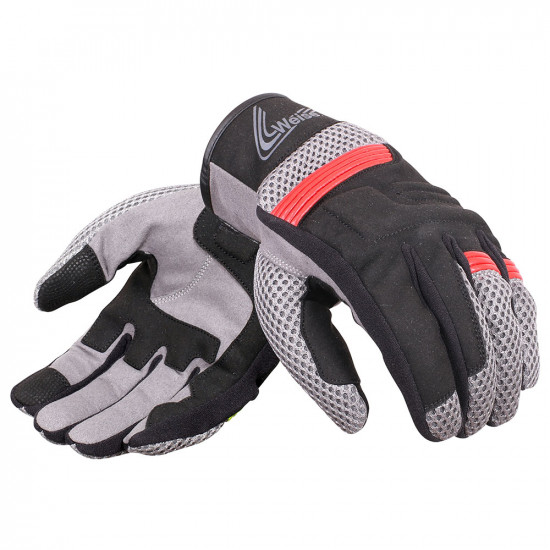 Weise Kona Gloves Black/Red Mens Motorcycle Gloves - SKU WGKON852X