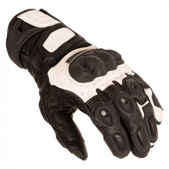 Weise Sprint Gloves Black/White Mens Motorcycle Gloves - SKU WGSPR822X