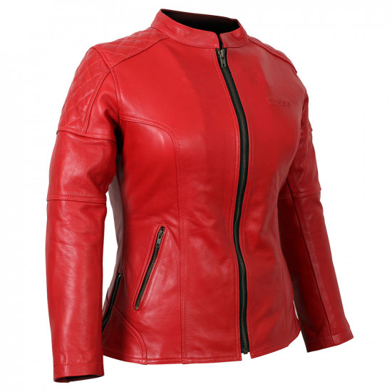 Weise Earhart Ladies Leather Jacket Red Ladies Motorcycle Jackets - SKU WJEAR2808