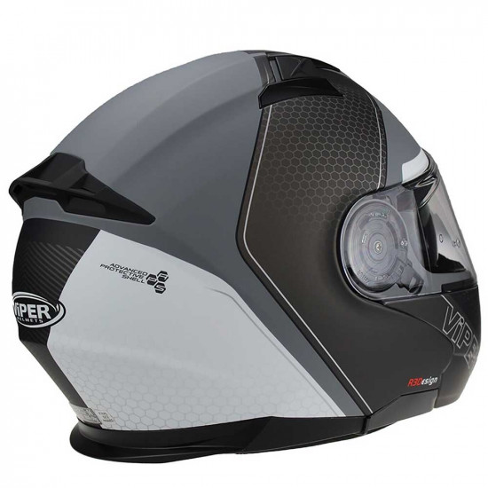 Viper RSV345 Trik Black White Flip Front Motorcycle Helmets - SKU AFM064TrikBlackWhiteXS