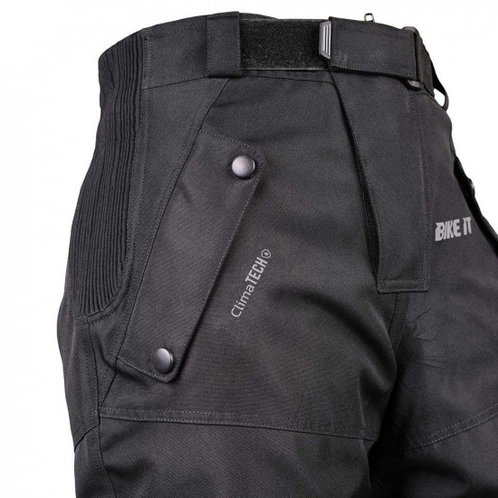 Bike It Triple Black Waterproof Trousers Mens Motorcycle Trousers - SKU TRS21XS