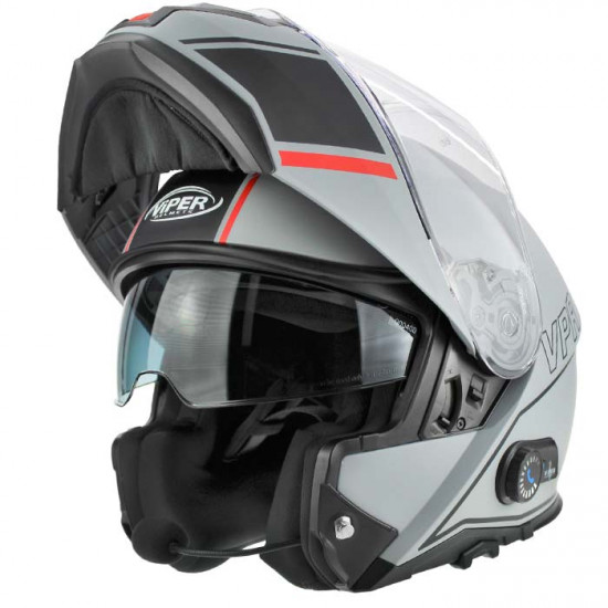 Viper RSV191 Vision Meteor Grey Blinc Bluetooth Flip Front Motorcycle Helmets - SKU A270VisionMeteorGreyXS