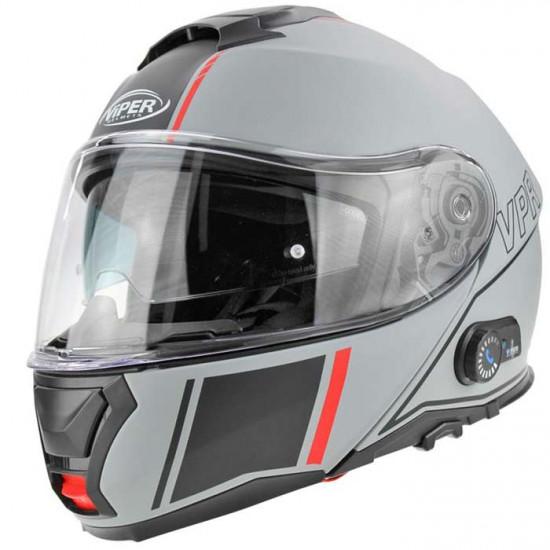 Viper RSV191 Vision Meteor Grey Blinc Bluetooth Flip Front Motorcycle Helmets - SKU A270VisionMeteorGreyXS