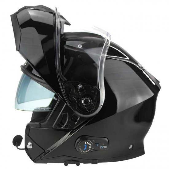 Viper RSV191 Gloss Black Blinc Bluetooth Flip Front Motorcycle Helmets - SKU A270BlackXS