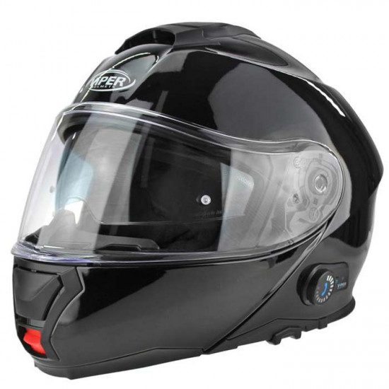 Viper RSV191 Gloss Black Blinc Bluetooth Flip Front Motorcycle Helmets - SKU A270BlackXS