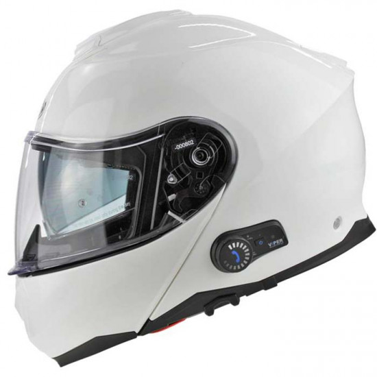 Viper RSV191 Gloss White Blinc Bluetooth Flip Front Motorcycle Helmets - SKU A270WhiteXS