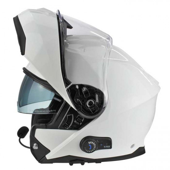 Viper RSV191 Gloss White Blinc Bluetooth Flip Front Motorcycle Helmets - SKU A270WhiteXS