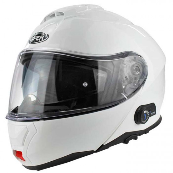 Viper RSV191 Gloss White Blinc Bluetooth Flip Front Motorcycle Helmets - SKU A270WhiteXS