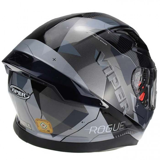 Viper RSV95 Rogue Black Grey Full Face Helmets - SKU A277RogueBlackGreyXS