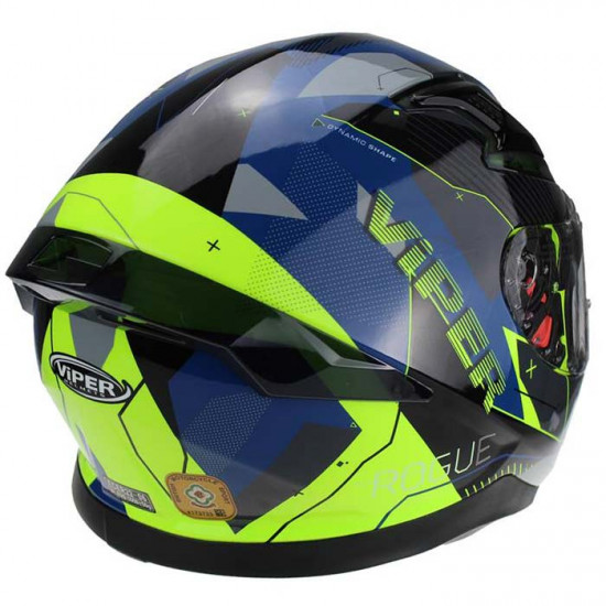 Viper RSV95 Rogue Blue Fluo Full Face Helmets - SKU A277RogueBlueFluoXS