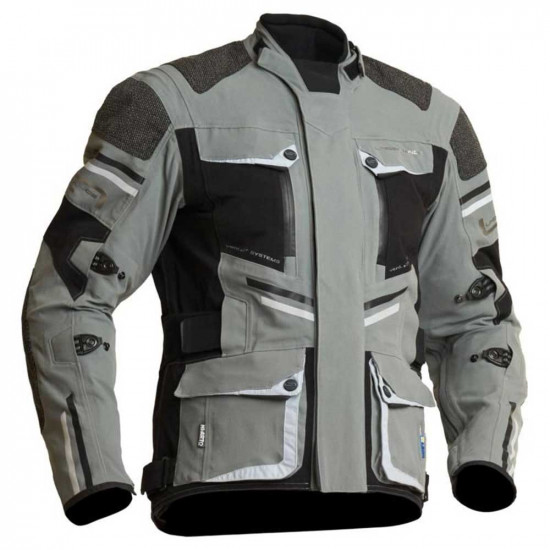 Lindstrands Sunne Grey Laminated Waterproof Mens Motorcycle Jackets - SKU 7202106029048