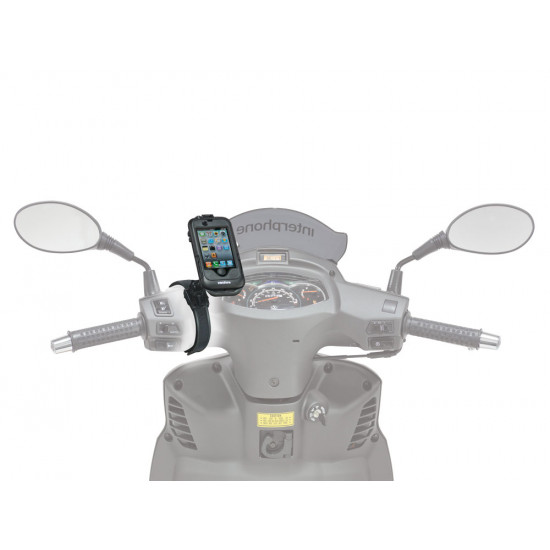 Interphone IPHONE 4 Black Motorcycle Holder Mount For Non Tubular Handlebars