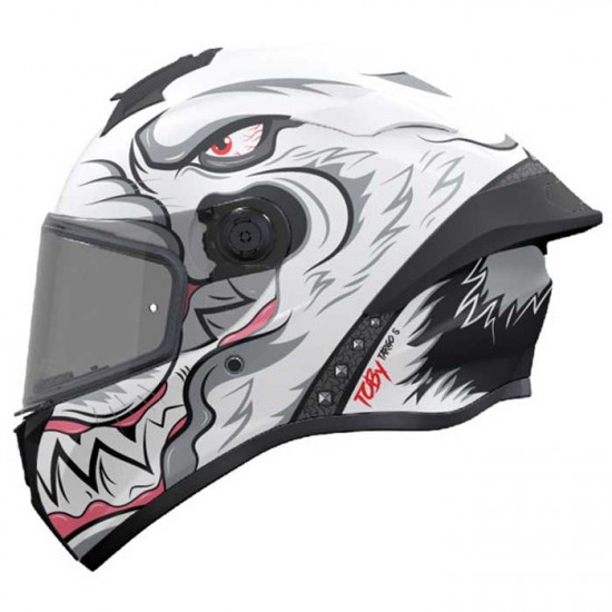 MT Targo S Toby Gloss White Grey Helmet Full Face Helmets - SKU M1343A520013