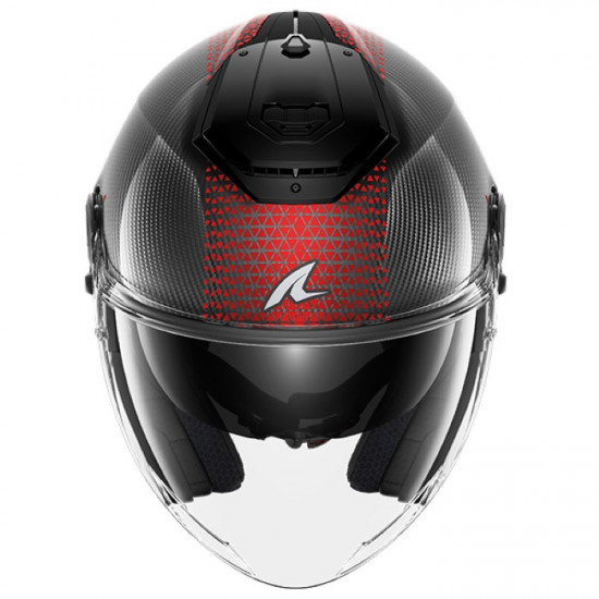 Shark RS Jet Carbon Ikonik Black Silver Red Open Face Helmets - SKU 235/HE8210E/DRU1