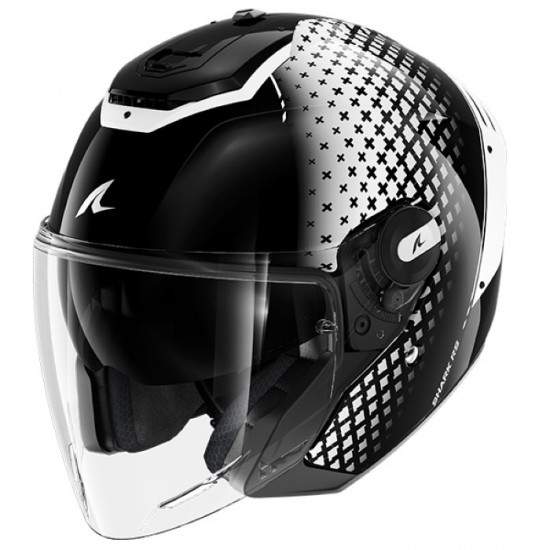 Shark RS Jet Stride Black White Open Face Helmets - SKU 235/HE8260E/KWK1