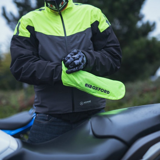 Oxford Rainseal Over Gloves Black Fluo Waterproofs - SKU RM2140022XL from RaceLeathers Motorcycle Clothing