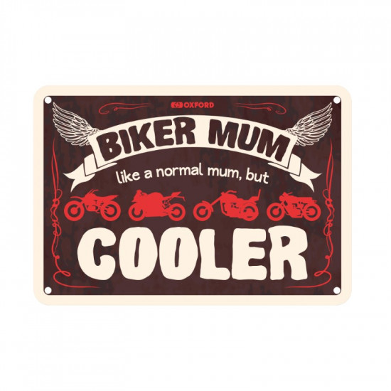 Oxford Garage Metal Sign: Biker Mum