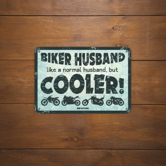 Oxford Garage Metal Sign: Biker Husband