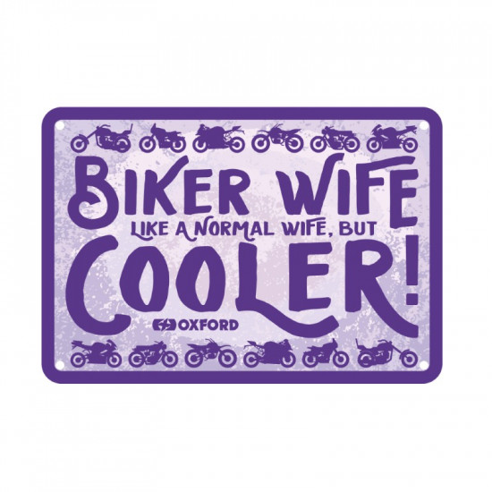 Oxford Garage Metal Sign: Biker Wife