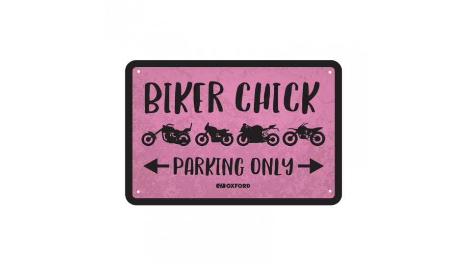 Oxford Garage Metal Sign: BIKER CHICK