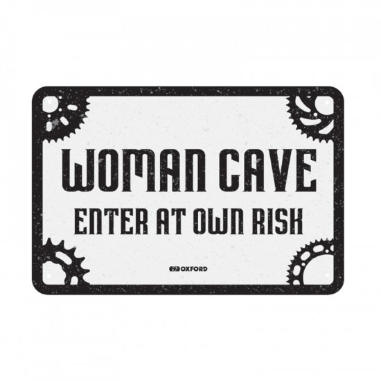 Oxford Garage Metal Sign: WOMAN CAVE