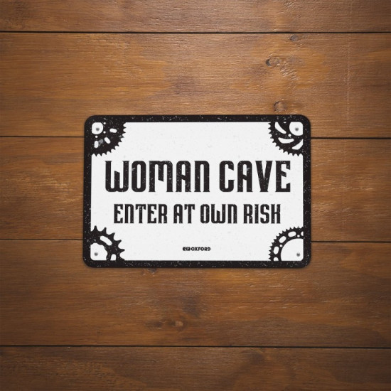 Oxford Garage Metal Sign: WOMAN CAVE