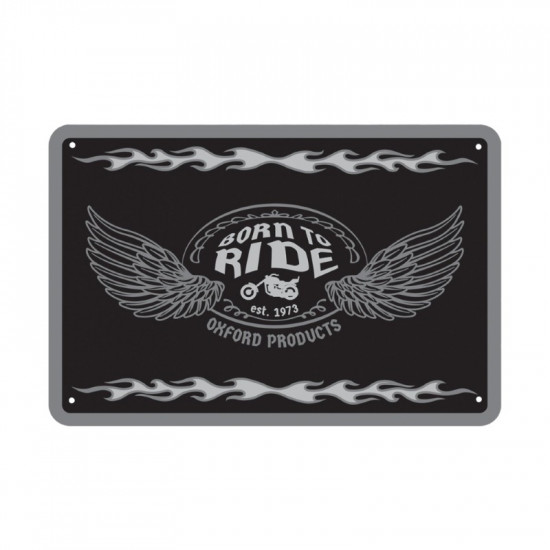 Oxford Garage Metal Sign: BORN TO RIDE