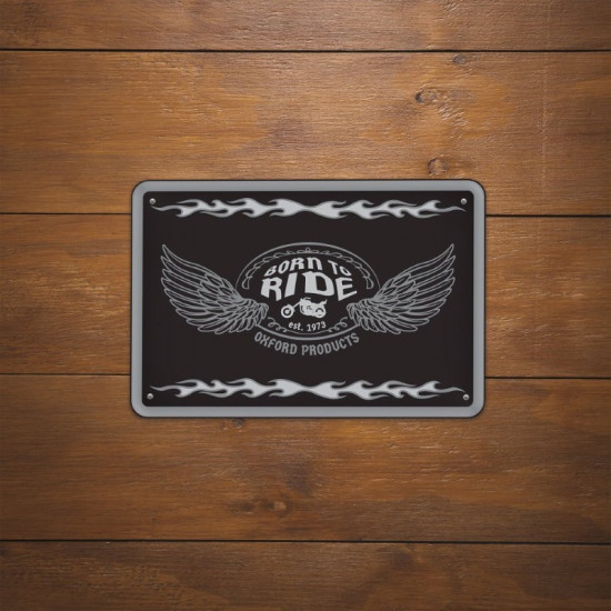 Oxford Garage Metal Sign: BORN TO RIDE