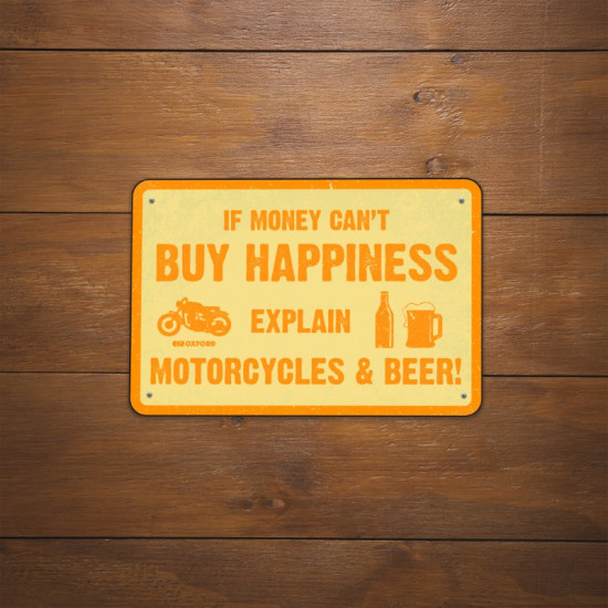 Oxford Garage Metal Sign: BUY HAPPINESS