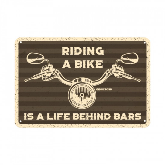 Oxford Garage Metal Sign: RIDING A BIKE