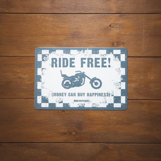 Oxford Garage Metal Sign: RIDE FREE