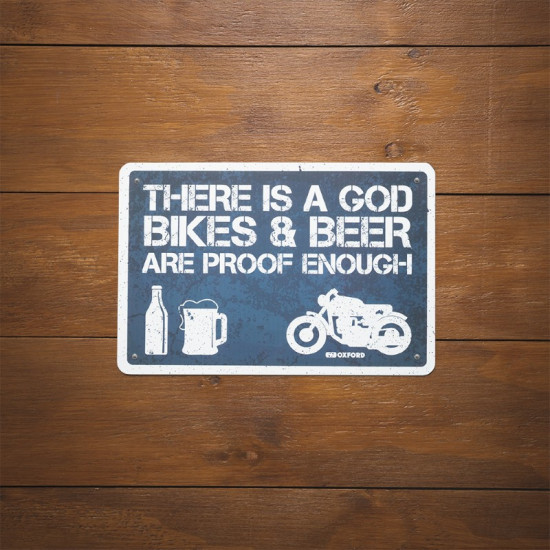 Oxford Garage Metal Sign: THERE IS A GOD Road Bike Accessories - SKU OX383