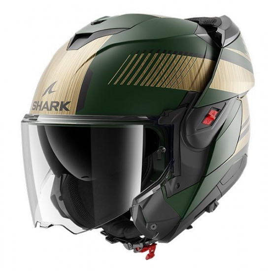 Shark OXO Sikter Matt GUQ Flip Front Motorcycle Helmets - SKU 235/HE8711E/GUQ1 from RaceLeathers Motorcycle Clothing