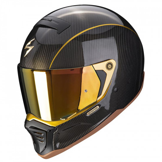 Scorpion EXO-HX1 Limited Edition Black Carbon Gold Full Face Helmets - SKU 75087261612XL