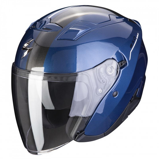 Scorpion EXO 230 Dark Blue White Open Face Helmets - SKU 750233882472XL