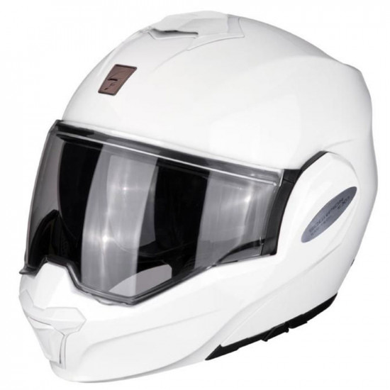 Scorpion Exo-Tech Evo Gloss White Flip Front Motorcycle Helmets - SKU 750118100051XS